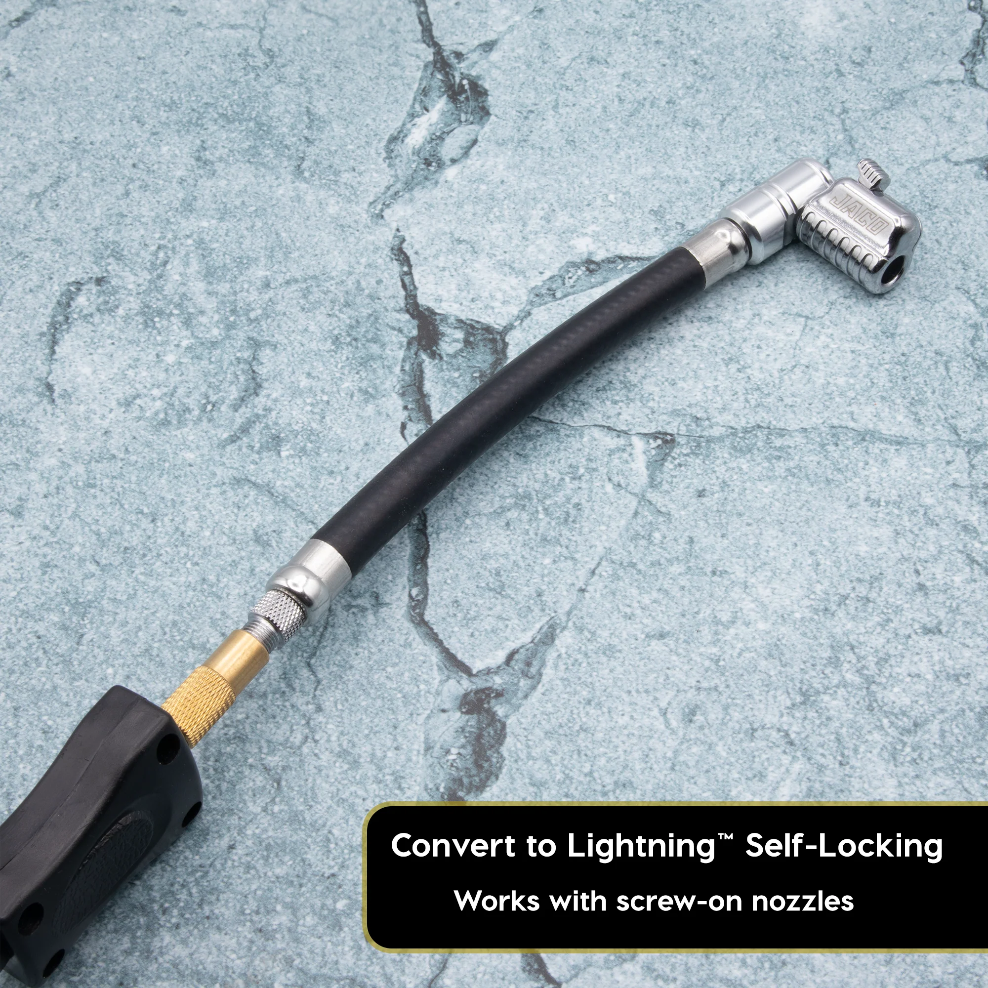 Lightning™ L2X Quick-Connect Locking Tire Inflator Air Chuck Extension | Patented Lock-on Compressor Hose Attachment (Open Flow) - Image 11