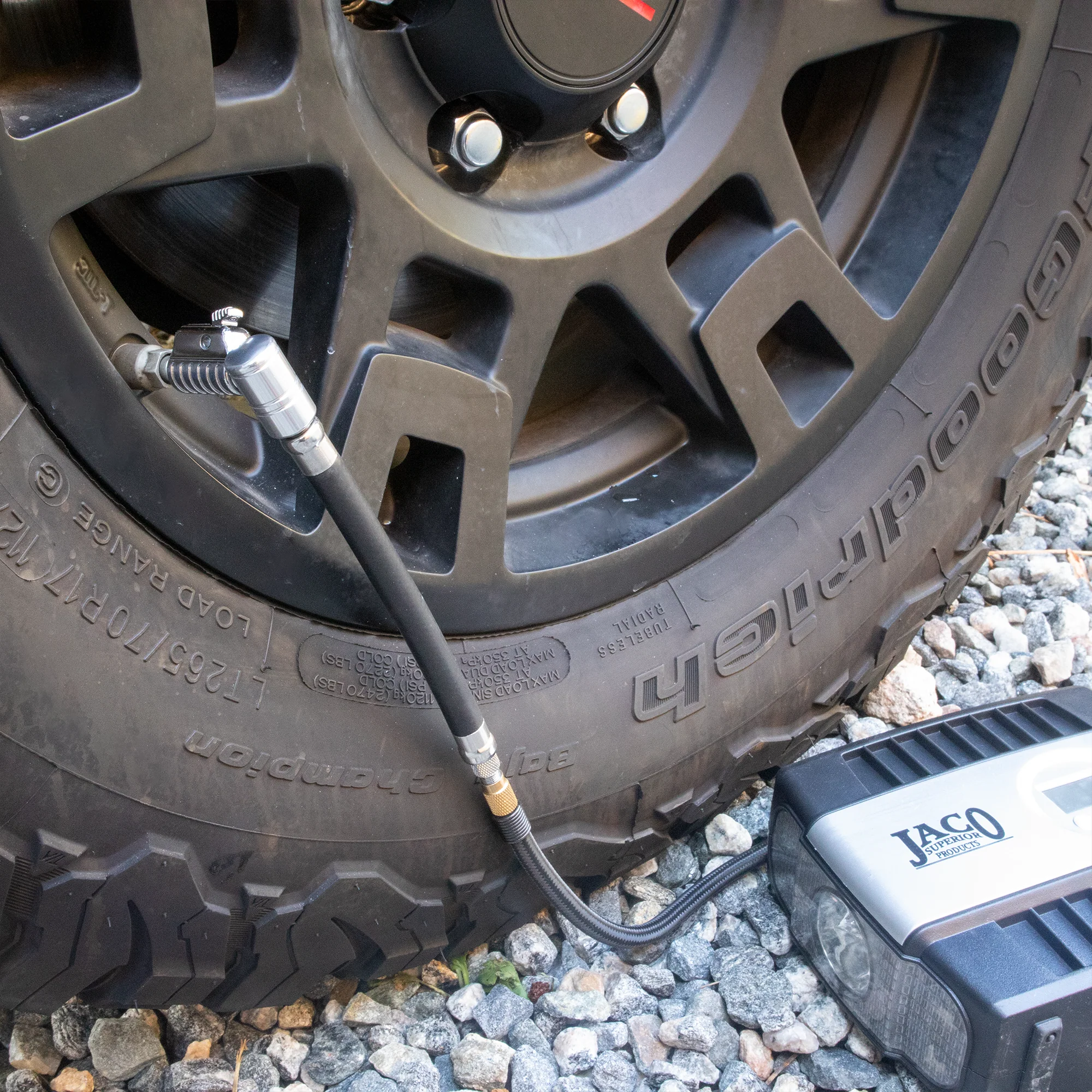 Lightning™ L2X Quick-Connect Locking Tire Inflator Air Chuck Extension | Patented Lock-on Compressor Hose Attachment (Open Flow) - Image 9