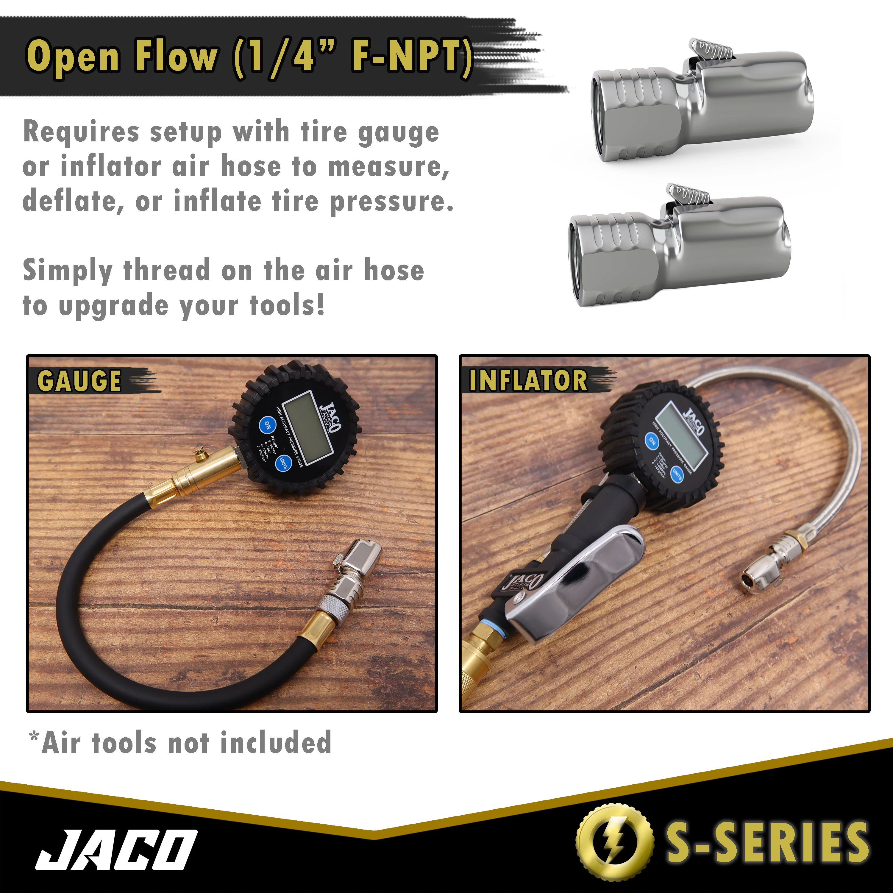 Lightning™ S-Series Tire Air Chuck | Open Flow, 1/4" F-NPT - Image 6