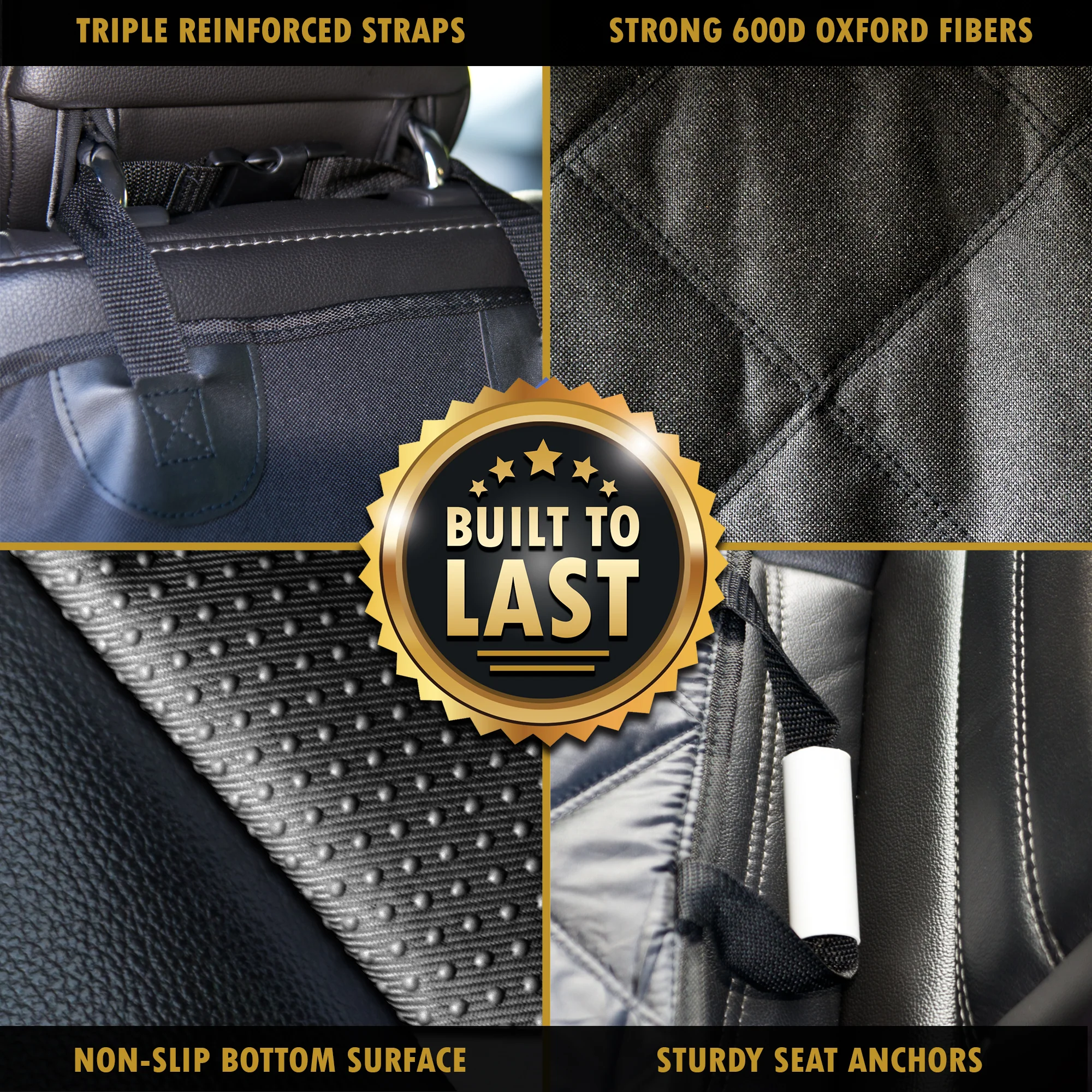 ProtectPro™ Dog Car Seat Cover - Heavy Duty, Waterproof, and Scratch Proof Back Seat Protector - Travel Pet Hammock for Car, Truck, and SUV - Universal Fit - Image 4