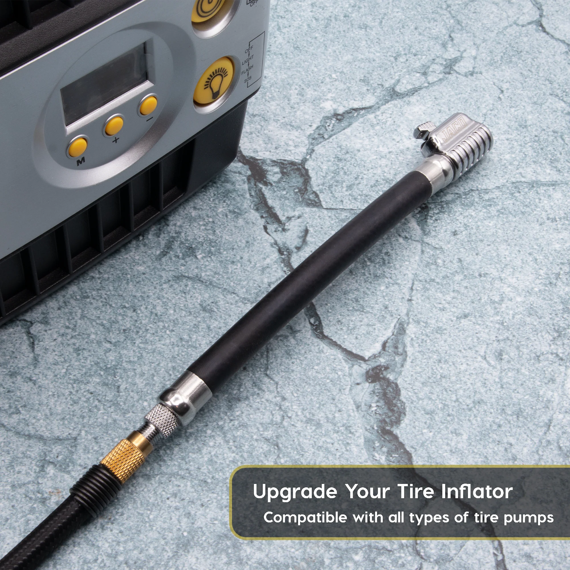 Lightning™ S2X Quick-Connect Locking Tire Inflator Air Chuck Extension | Patented Lock-on Compressor Hose Attachment (Open Flow) - Image 10